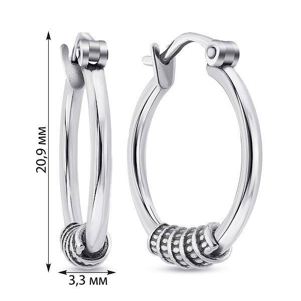 Серебряные серьги-кольца без камней (арт. 7902/2408) – изображение 2