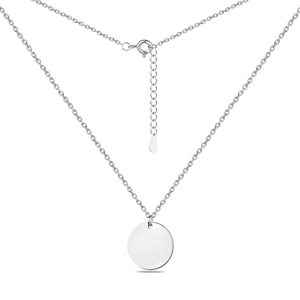 Серебряное колье "Монета" без камней (арт. 7507/1099/15) – изображение 2