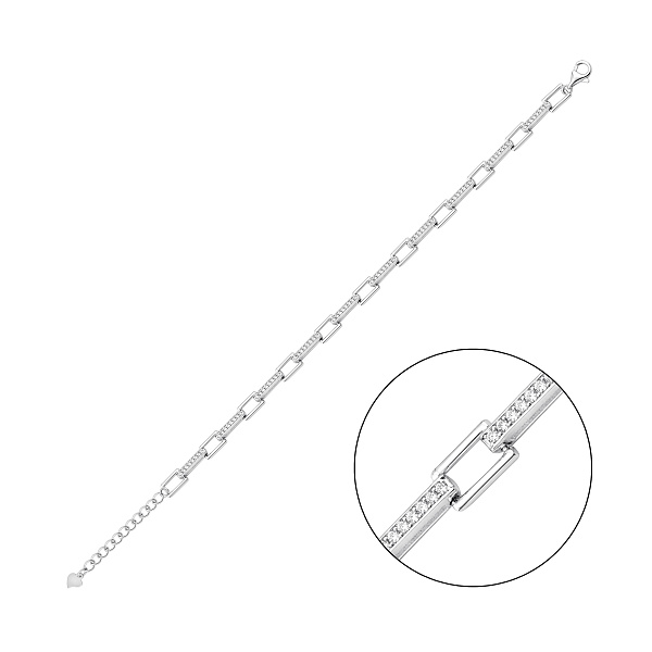 Серебряный массивный браслет с фианитами (арт. 7509/5457) – изображение 1