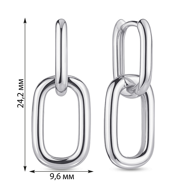 Серебряные серьги-конго без камней (арт. 7502/С2/289) – изображение 2