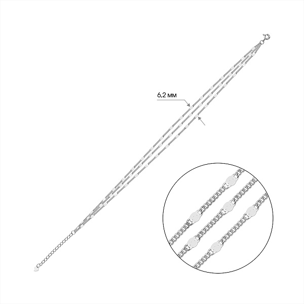Серебряный браслет на ногу (арт. 7509/4930н) – изображение 2