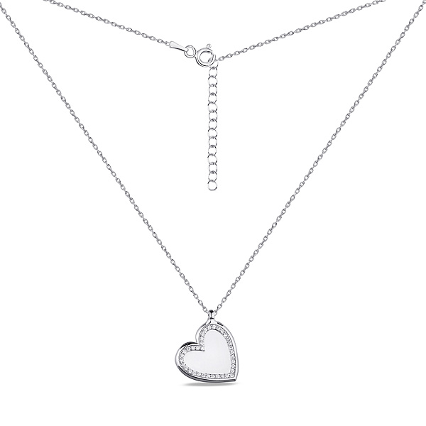 Серебряное колье Сердце с фианитами (арт. 7507/1643) – изображение 2