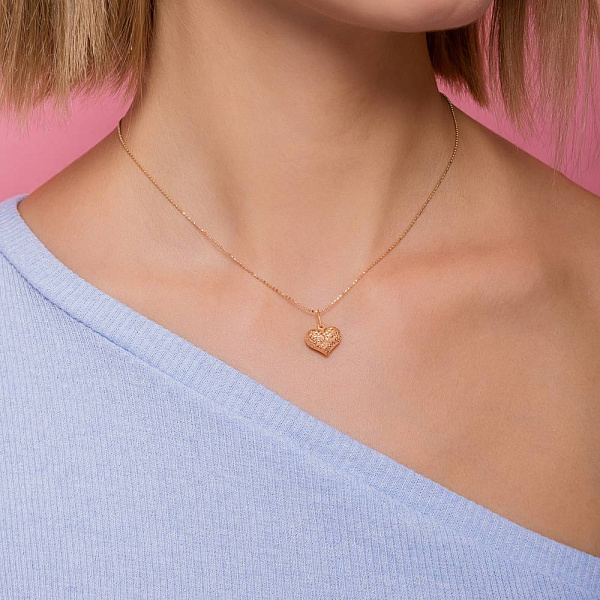 Подвеска из красного золота сердце (арт. 424825) – изображение 2