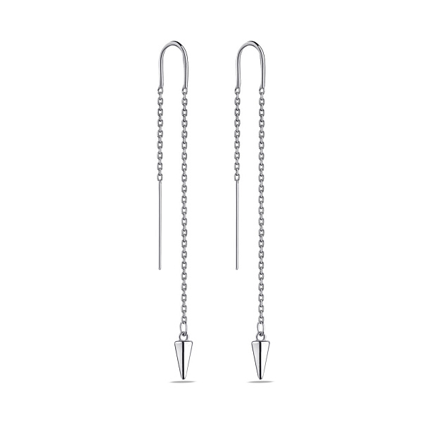Серебряные серьги-протяжки без камней (арт. 7502/4395) – изображение 1