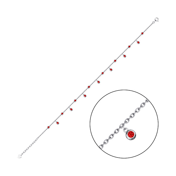 Серебряный браслет на ногу с подвесками (арт. 7509/3113нак) – изображение 1