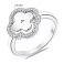 Серебряное кольцо клевер с фианитами (арт. 7501/8512/15) – изображение 2