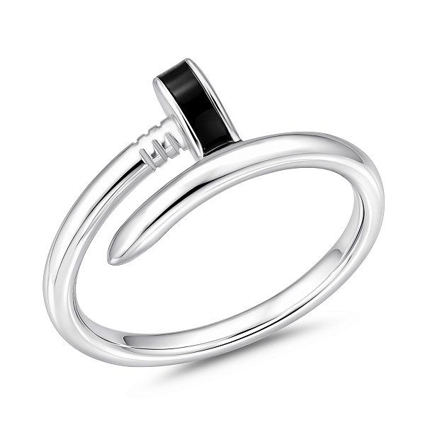 Серебряное кольцо гвоздь с эмалью (арт. 7501/8721еч) – изображение 1