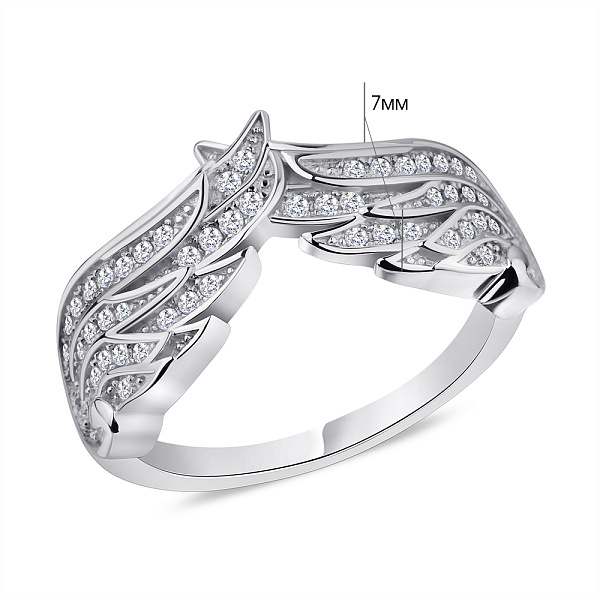 Серебряное кольцо "Крылья" с фианитами (арт. 7501/5732) – изображение 2