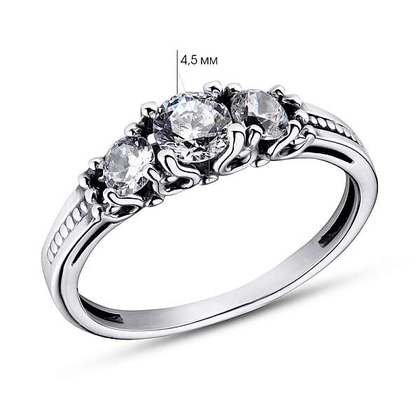 Серебряное кольцо с фианитами (арт. 7901/1204) – изображение 2