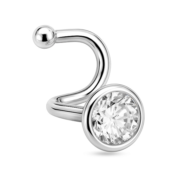 Серьга-пирсинг из белого золота с фианитом (арт. 360020б) – изображение 1