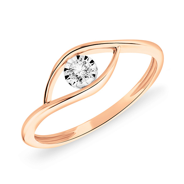 Золотое кольцо с бриллиантом (арт. К011355010) – изображение 1