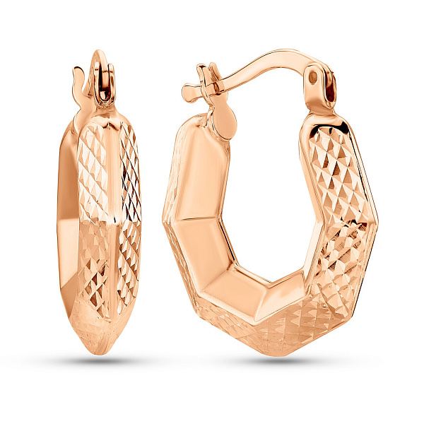 Серьги-кольца из красного золота (арт. 109792) – изображение 1