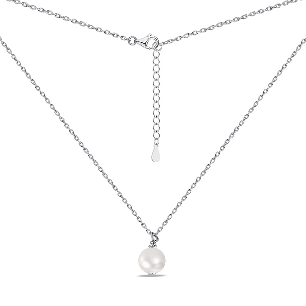 Серебряное колье с жемчуженой (арт. 7507/1763жб) – изображение 2