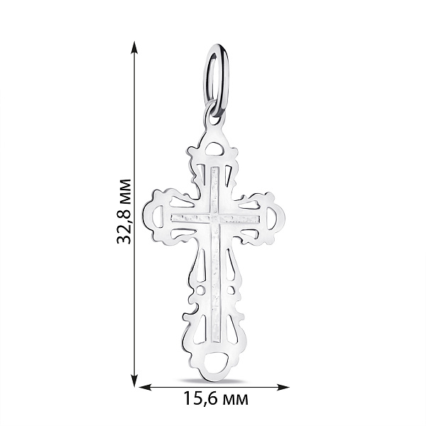 Серебряный крестик без камней (арт. 7503/999пю) – изображение 2