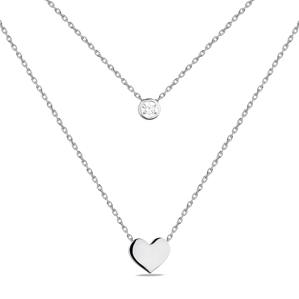 Серебряное колье с фианитом (арт. 7507/1615) – изображение 1