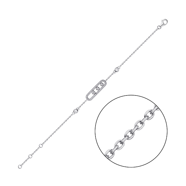 Серебряный браслет с фианитами (арт. 7509/3195) – изображение 1