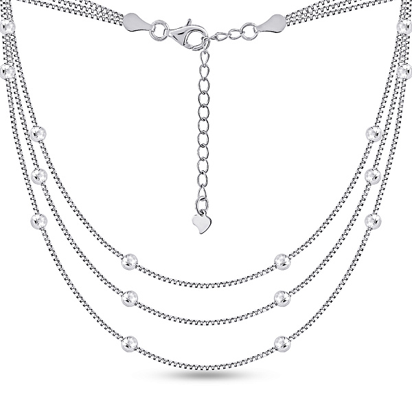 Серебряное многослойное колье (арт. 7507/2195) – изображение 1