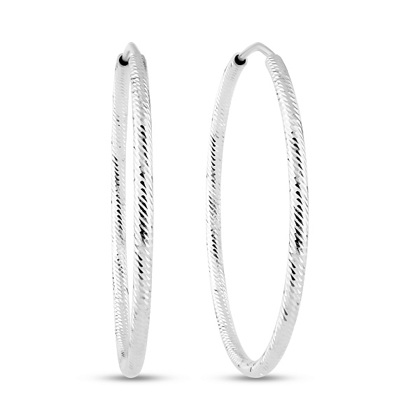 Серьги-кольца из белого золота (арт. 122001/35б) – изображение 1