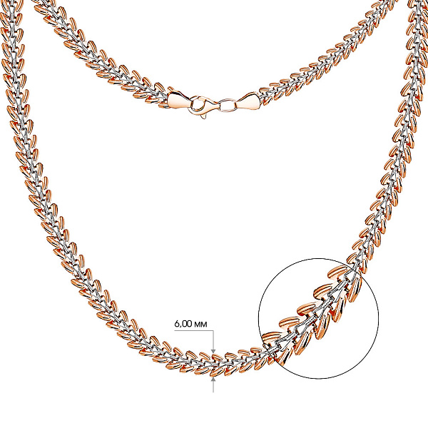 Колье из комбинированного золота (арт. 350272р) – изображение 2