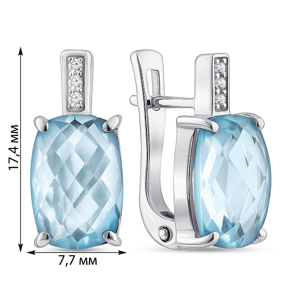 Серебряные серьги с топазом (арт. 7502/1078129Пг) – изображение 2