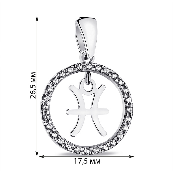 Серебряный подвес Рыбы (арт. 7503/А054рбпю) – изображение 2