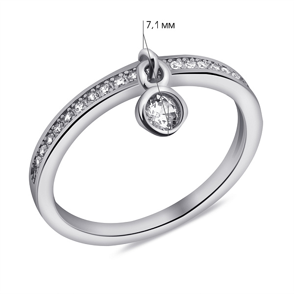 Серебряное кольцо с подвеской (арт. 7501/К2Ф/265-16) – изображение 2