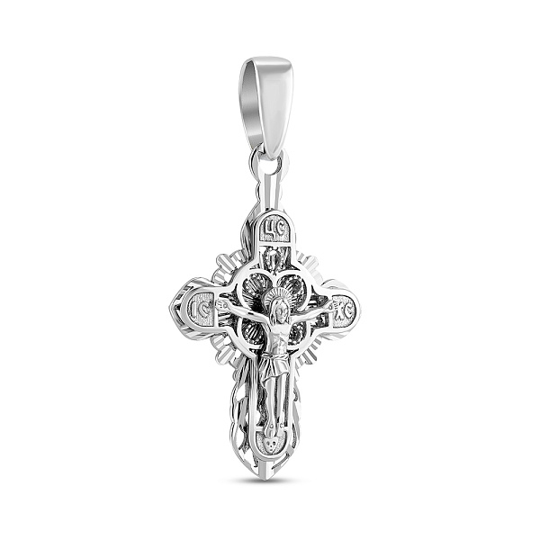 Крестик из белого золота (арт. 501508бб) – изображение 1