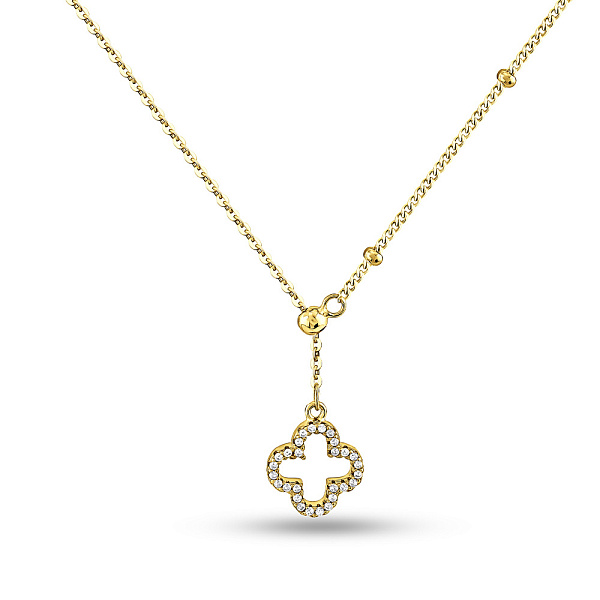 Серебряное колье Клевер с фианитами (арт. 7507/2221/10ж) – изображение 1