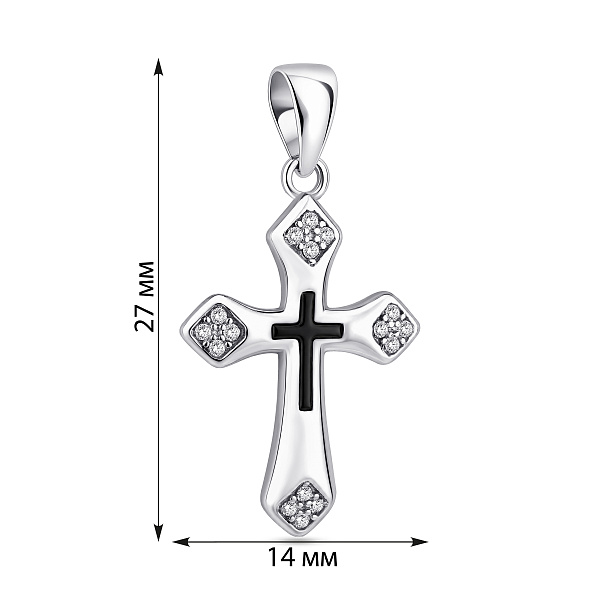 Серебряный крест с фианитами (арт. 7503/4687еч) – изображение 2