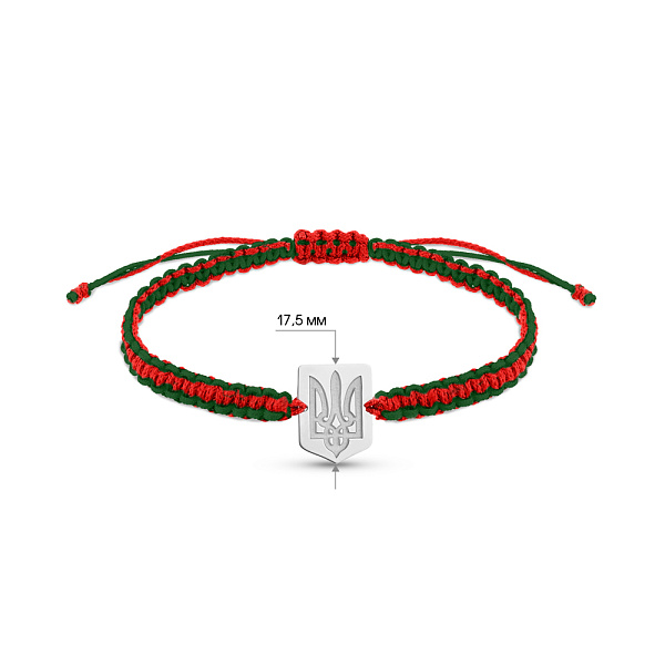 Браслет на нити Трезубец с серебряной вставкой (арт. Х340075кз) – изображение 4