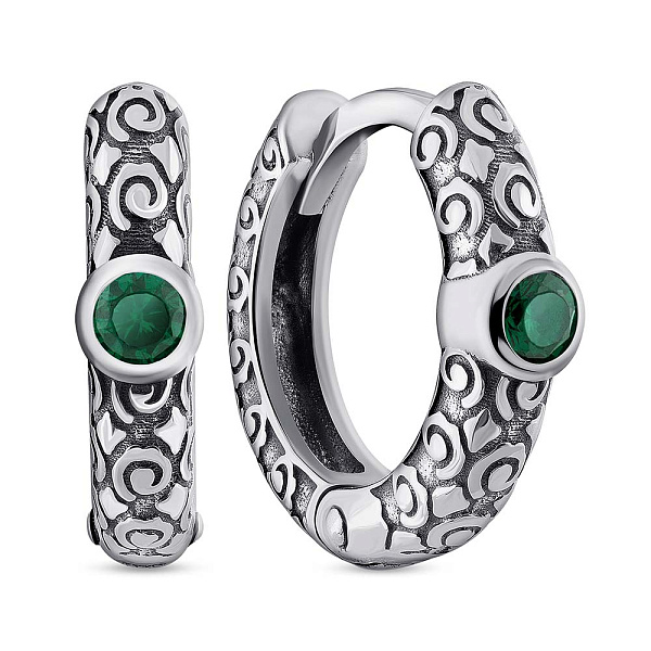 Серебряные серьги-конго с альпинитами (арт. 7902/2407/1аз) – изображение 1