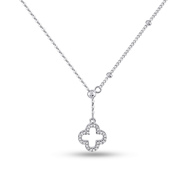 Серебряное колье Клевер с фианитами (арт. 7507/2221/10) – изображение 1