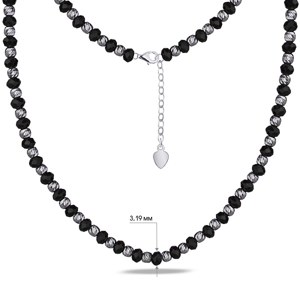 Серебряное колье с ониксом (арт. 7507/928о) – изображение 3