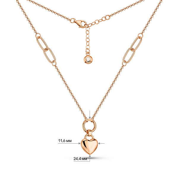 Золотое колье Сердечко (арт. 352672) – изображение 3