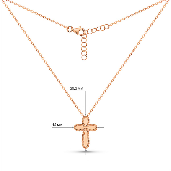 Золотое колье Крестик без камней (арт. 353004) – изображение 4