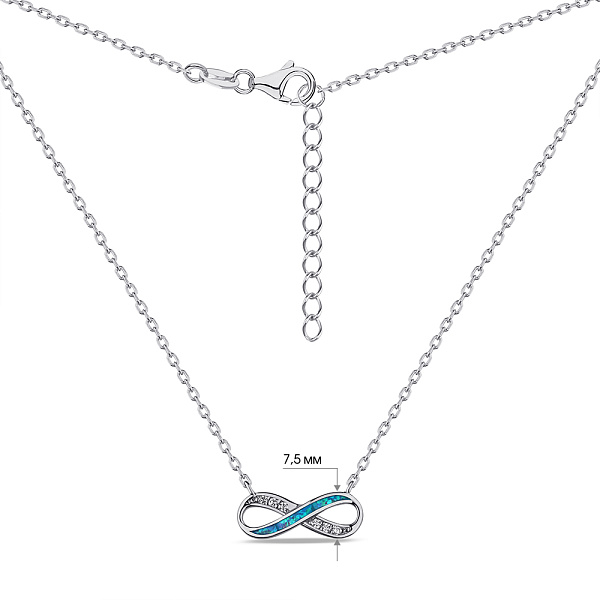 Серебряное колье с опалом и фианитами (арт. 7507/2112Пос) – изображение 3