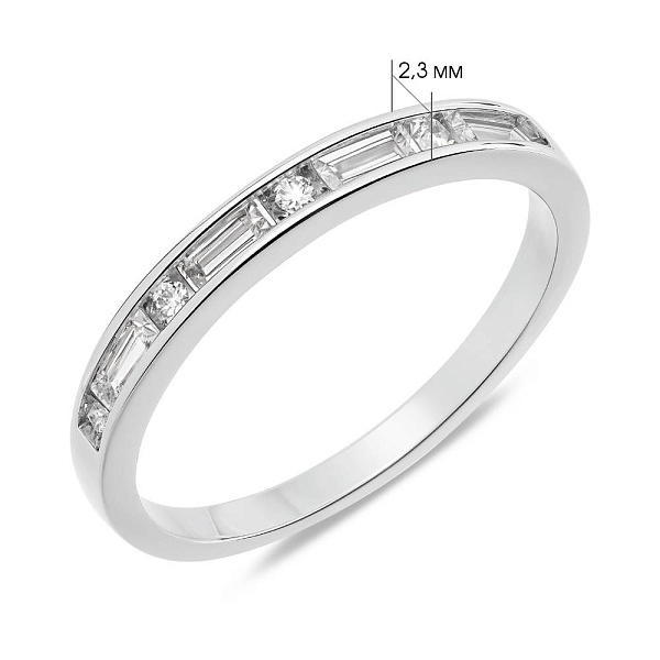 Кольцо из серебра с дорожкой из фианитов (арт. 7501/8194) – изображение 2