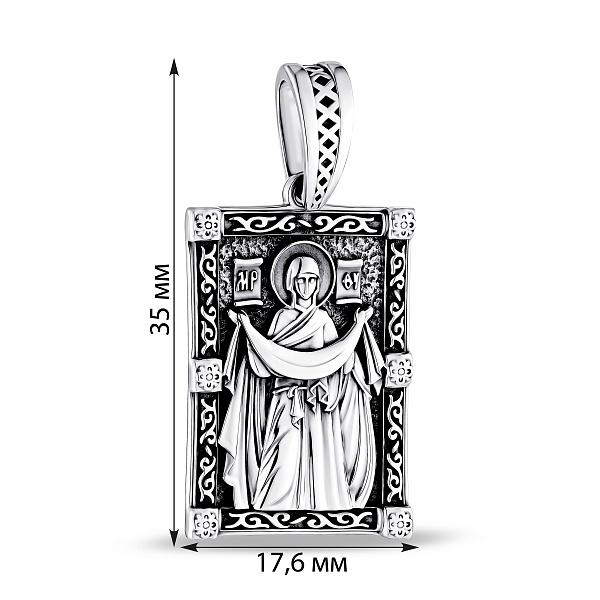 Серебряная ладанка Покрова Богородицы (арт. 7917/2556) – изображение 2