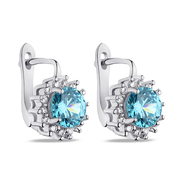 Сережки зі срібла з фіанітами (арт. 7502/СК2ФТ/475) – зображення 1