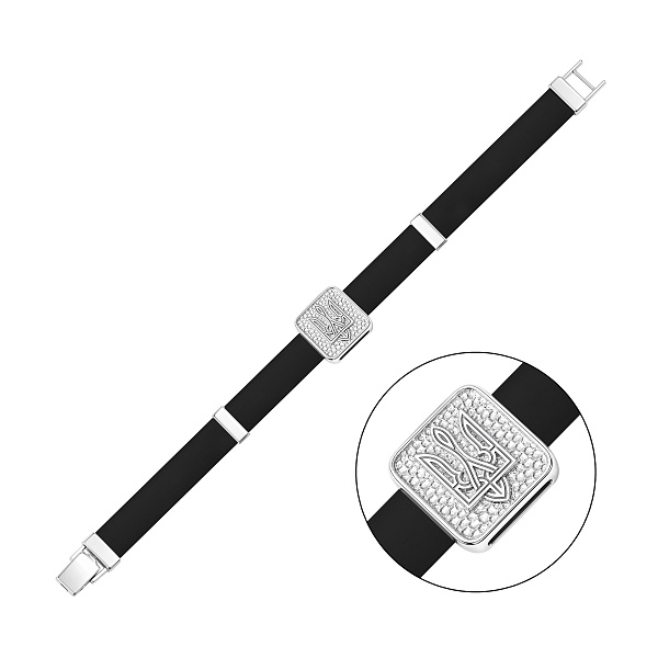 Браслет из каучука и серебра (арт. 7609/46075) – изображение 1
