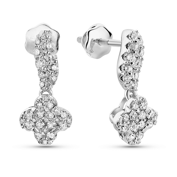 Золотые серьги с бриллиантами (арт. С341616040б) – изображение 1