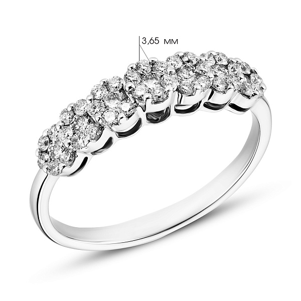 Кольцо из белого золота с бриллиантами (арт. К341027040б) – изображение 4