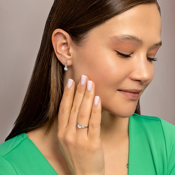 Серебряные серьги с фианитами (арт. 7502/1547С) – изображение 3