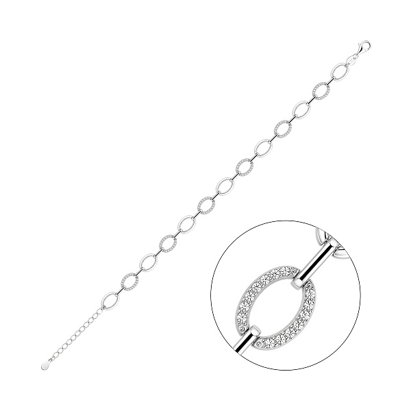 Серебряный браслет с фианитами (арт. 7509/5237) – изображение 1