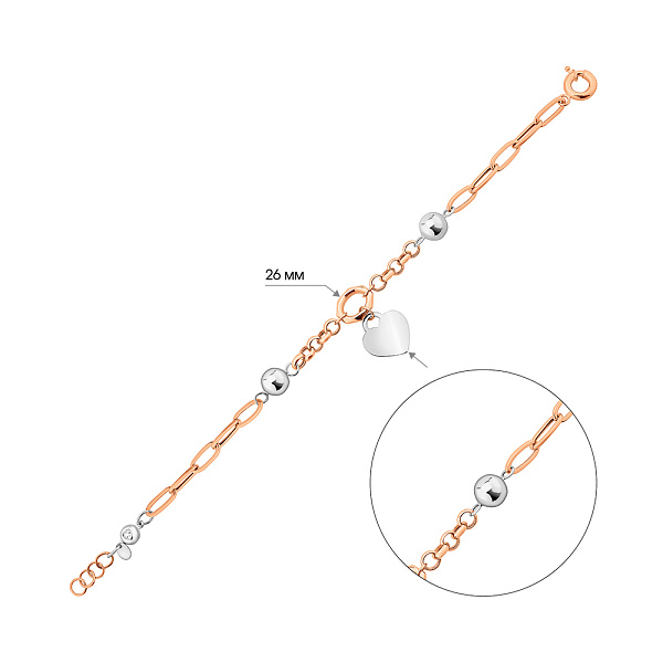 Золотой браслет с подвеской (арт. 3261330кбП1) – изображение 3