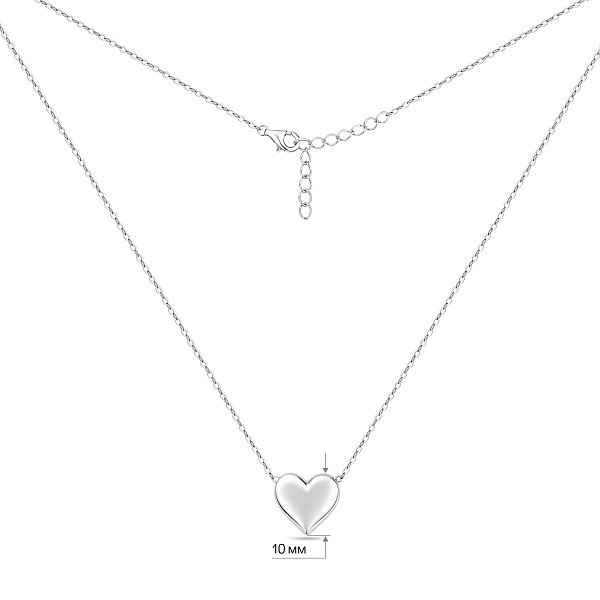 Серебряное колье с подвеской сердце (арт. 7507/2516) – изображение 3