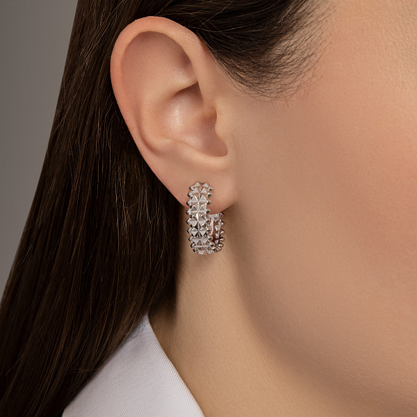 Серьги-кольца из серебра без камней (арт. 7502/10185/20) – изображение 2