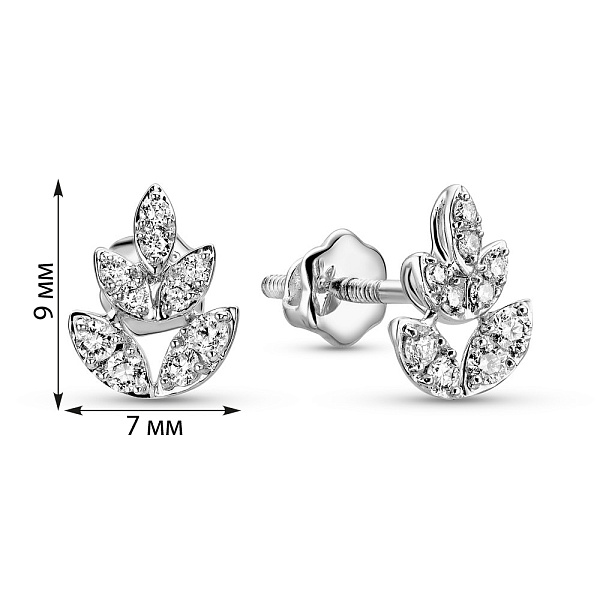 Сережки з білого золота з діамантами (арт. С341602020б) – зображення 4