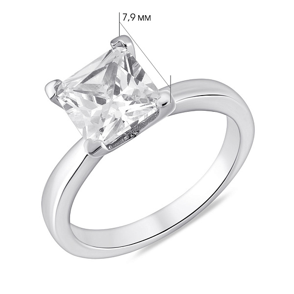 Кольцо из серебра с фианитом (арт. 7501/8038) – изображение 2