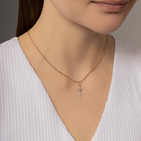 Золотой католический крестик (арт. 501736/17) – изображение 2